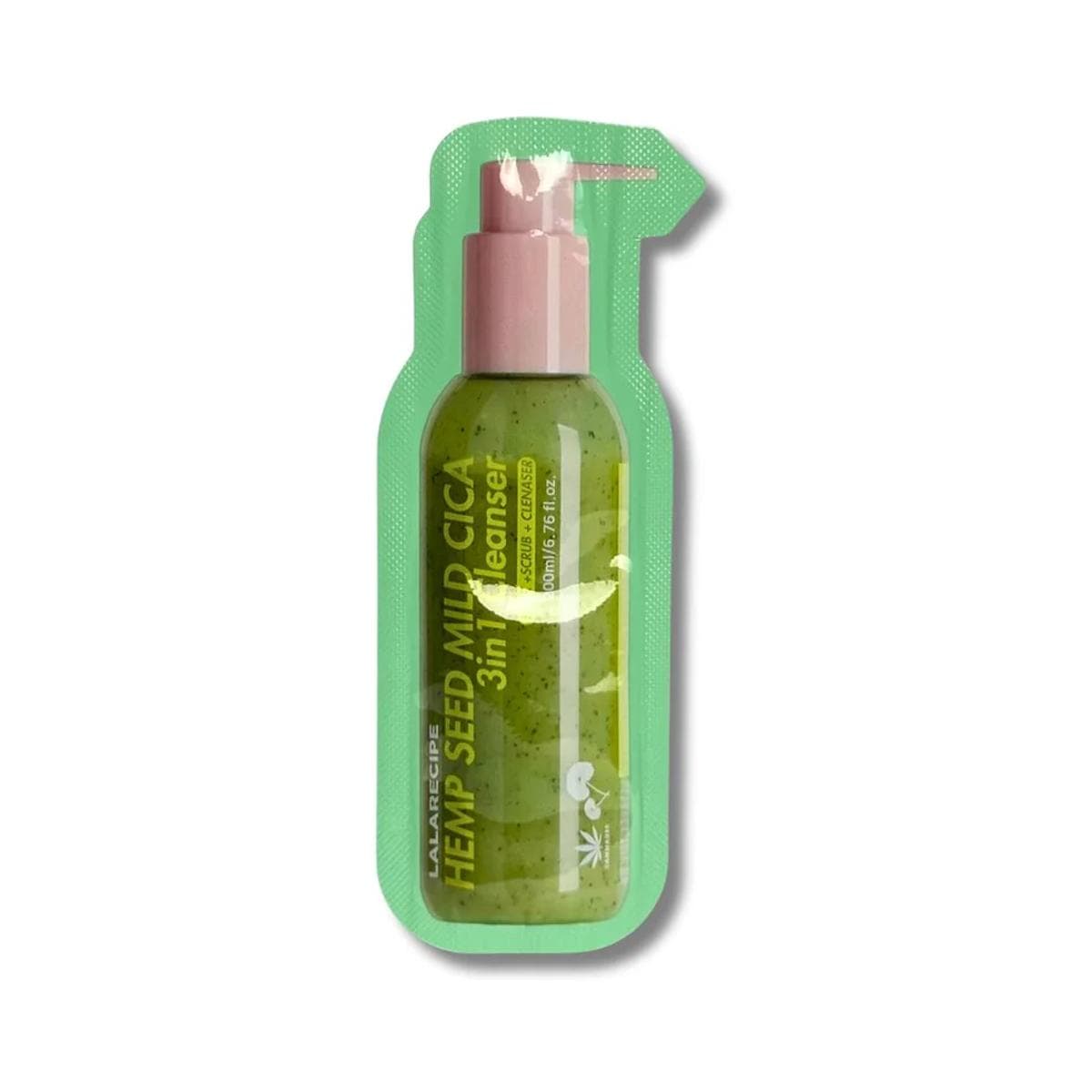 mini LALARECIPE Hemp Seed Mild Cica 3in1 Cleanser - Пінка для вмивання з центеллою та насінням коноплі 3 мл